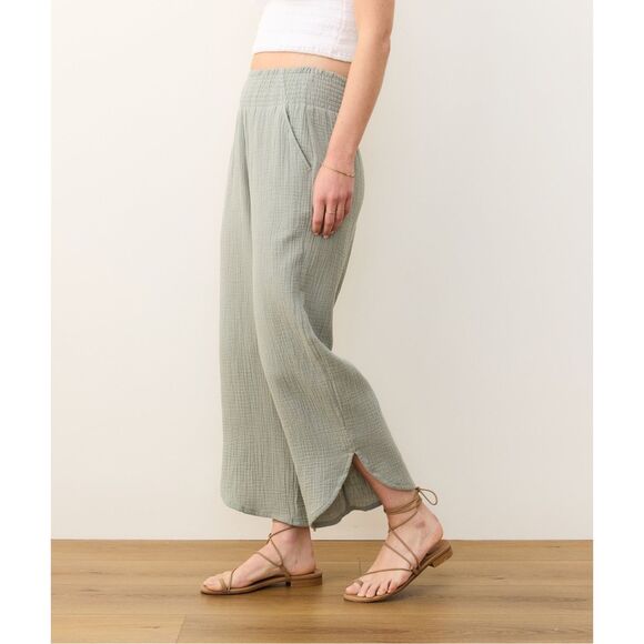 Marine Layer Cali Double Cloth Pants Size M Shadow Green Pull On - Picture 2 of 12